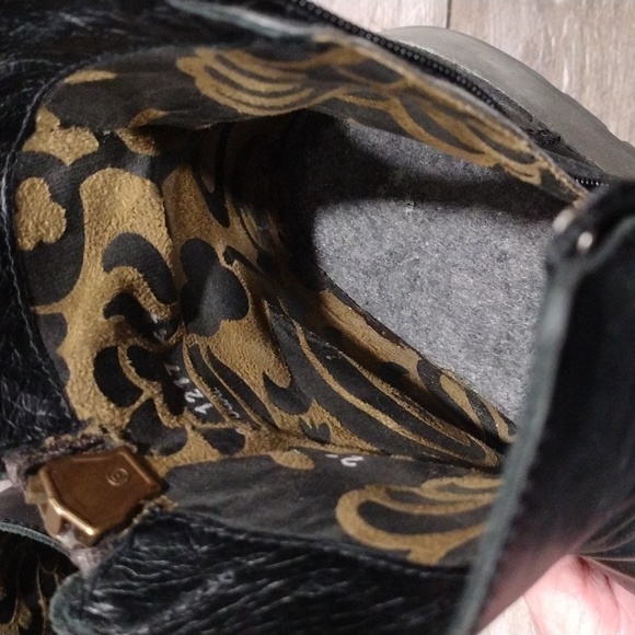 Fly London Black Leather Lined Zip Moto Ankle Boots. Size 10.5 - Picture 3 of 14